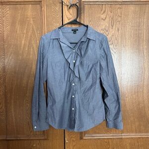 Ann Taylor Gray Button-Down Shirt